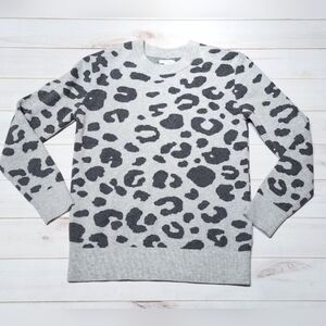 Daily Ritual Gray Leopard Print Sweater Size XS - New Without Tags